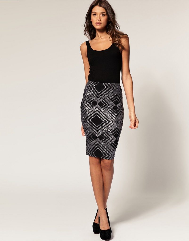 Pencil-skirt-in-glitter-print