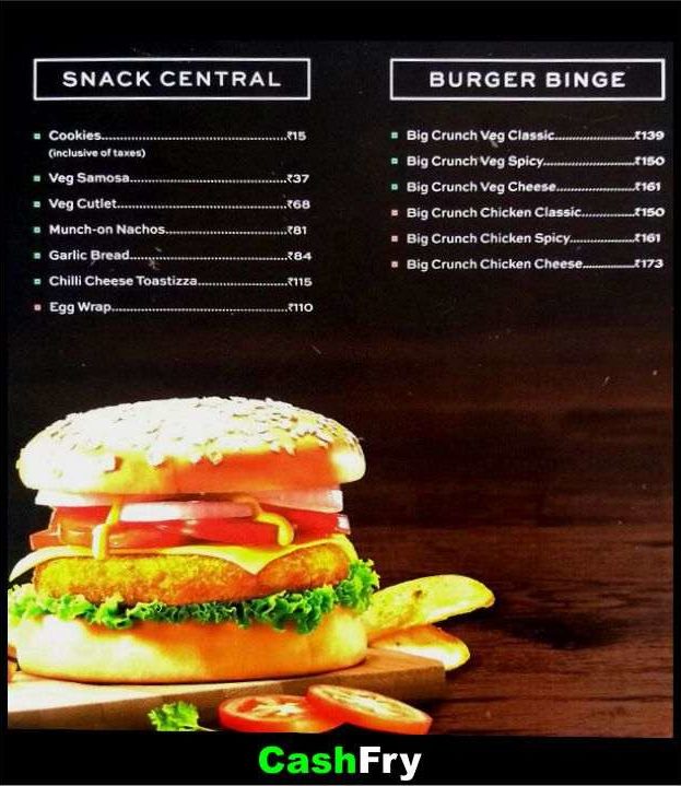 CCD Menu with Price Pune